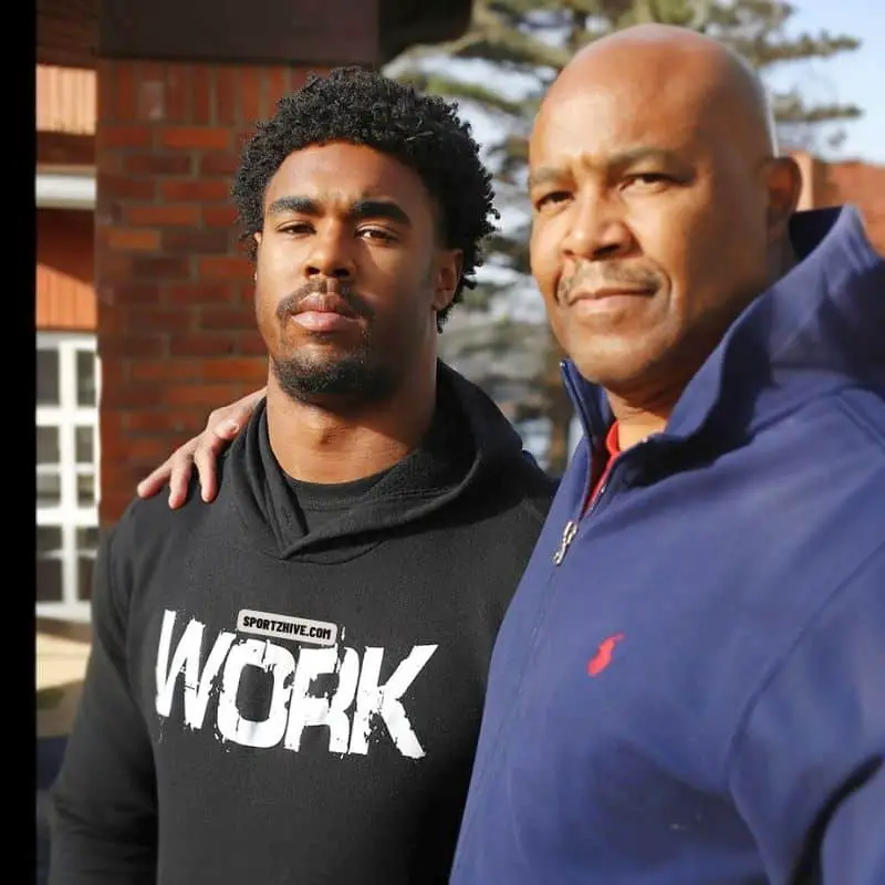 Donovan Edwards with his father, Kevin Edwards