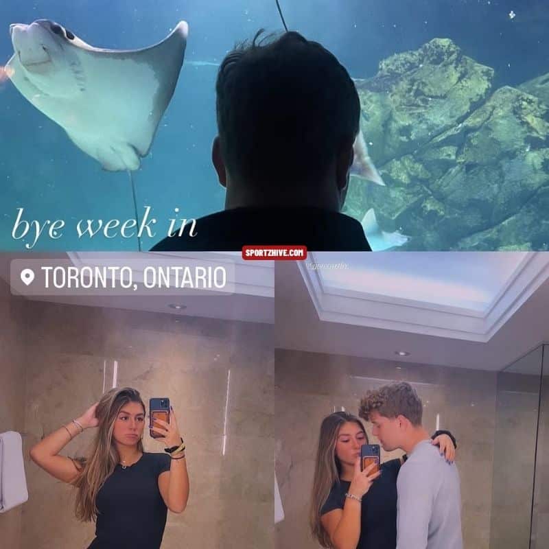 J.J. McCarthy and Girlfriend, Katya Kuropas on Vacation in Toronto, Ontario