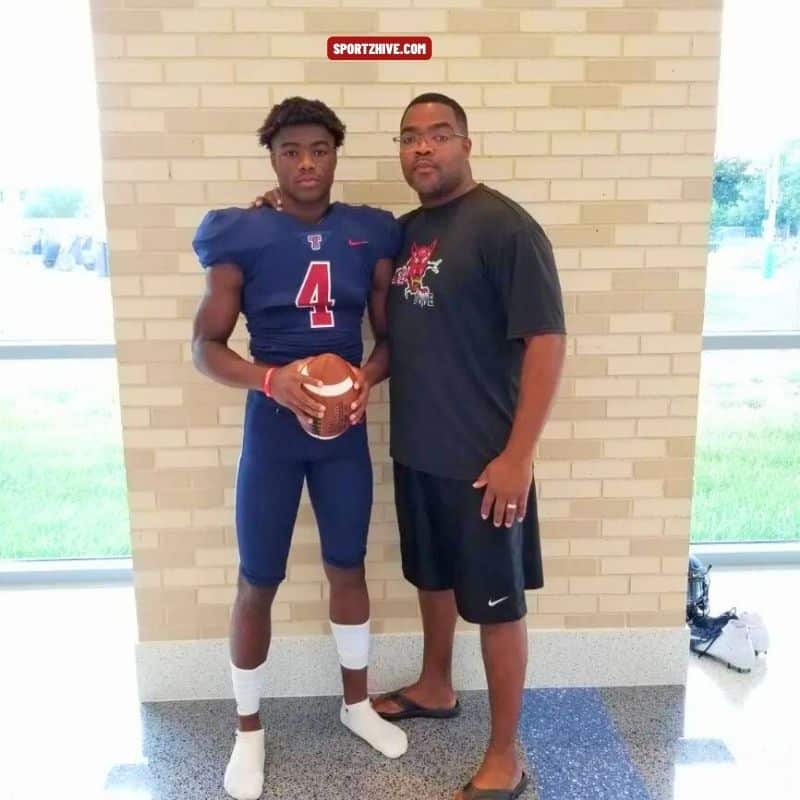 Jalen Milroe with his father, Quentin Milroe