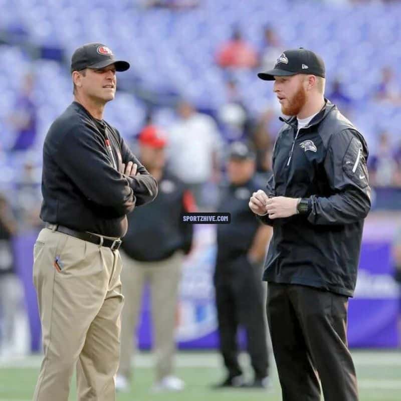 Jim Harbaugh with his son Jay