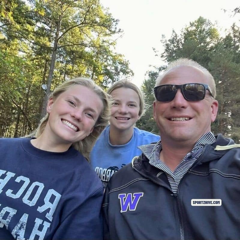 Kalen DeBoer with his daughters