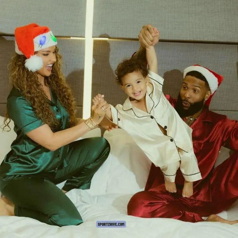 Odell Beckham Jr. and Lauren Wood with their son