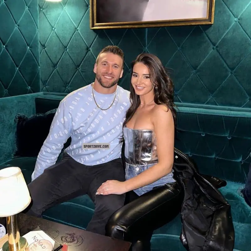 Kyle Juszczyk with his wife, Kristin